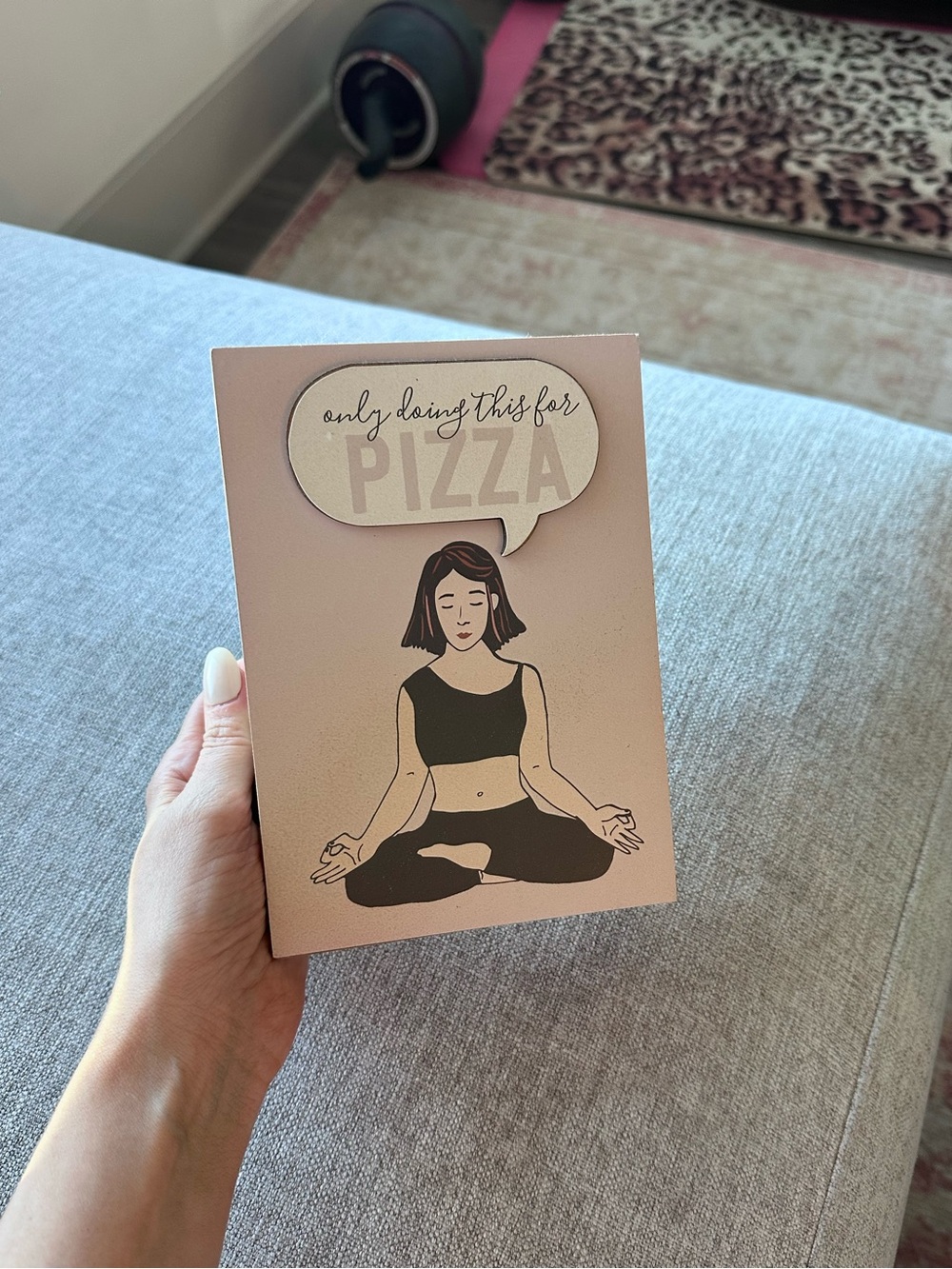 Francesca's Collections Pink Yoga Pizza Decorative Sign
